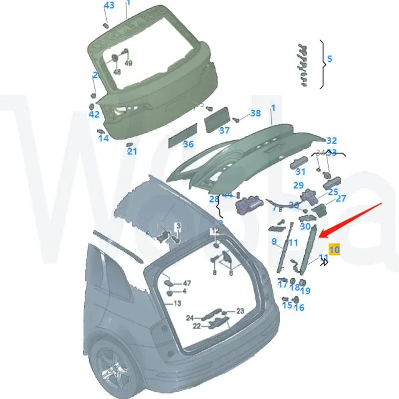 Wooba 80A827851N 80A827851M 80A827851Q 80A827851R Electric Tailgate Lifting Bracket for Audi Q5L Domestic 2018-2019