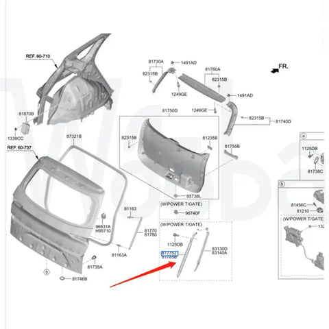 Wooba 81830S3100 81840S3100 Brand New Spring Tailgate Electric Tailgate Lifting Bracket for Hyundai Santa Fe IV 2018-