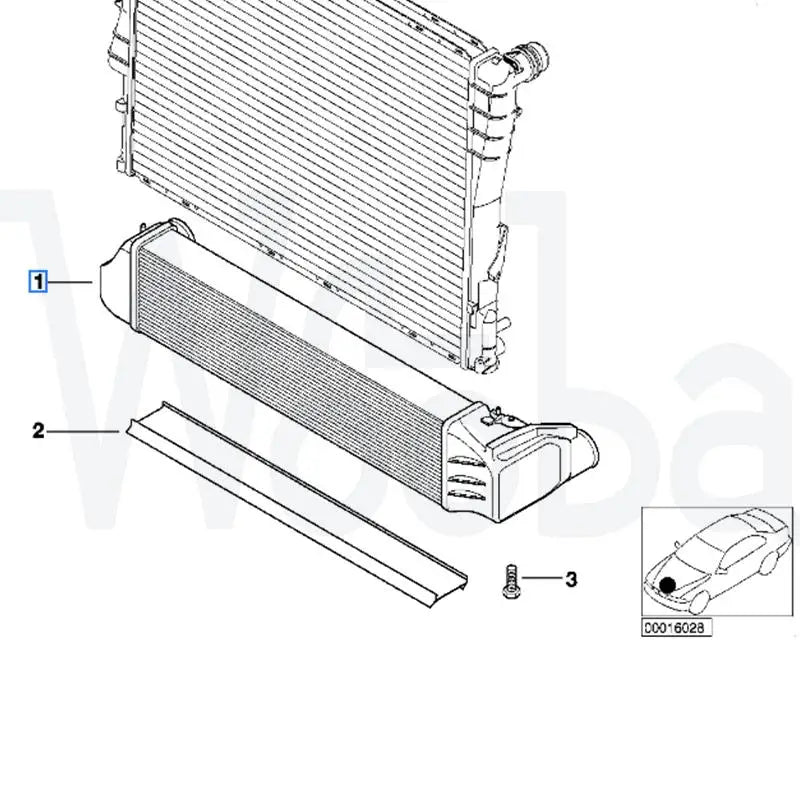 Wooba Intercooler Charge Air Cooler Compatible with for BMW E46 318D 320D 330X 2002-2003 17517786351