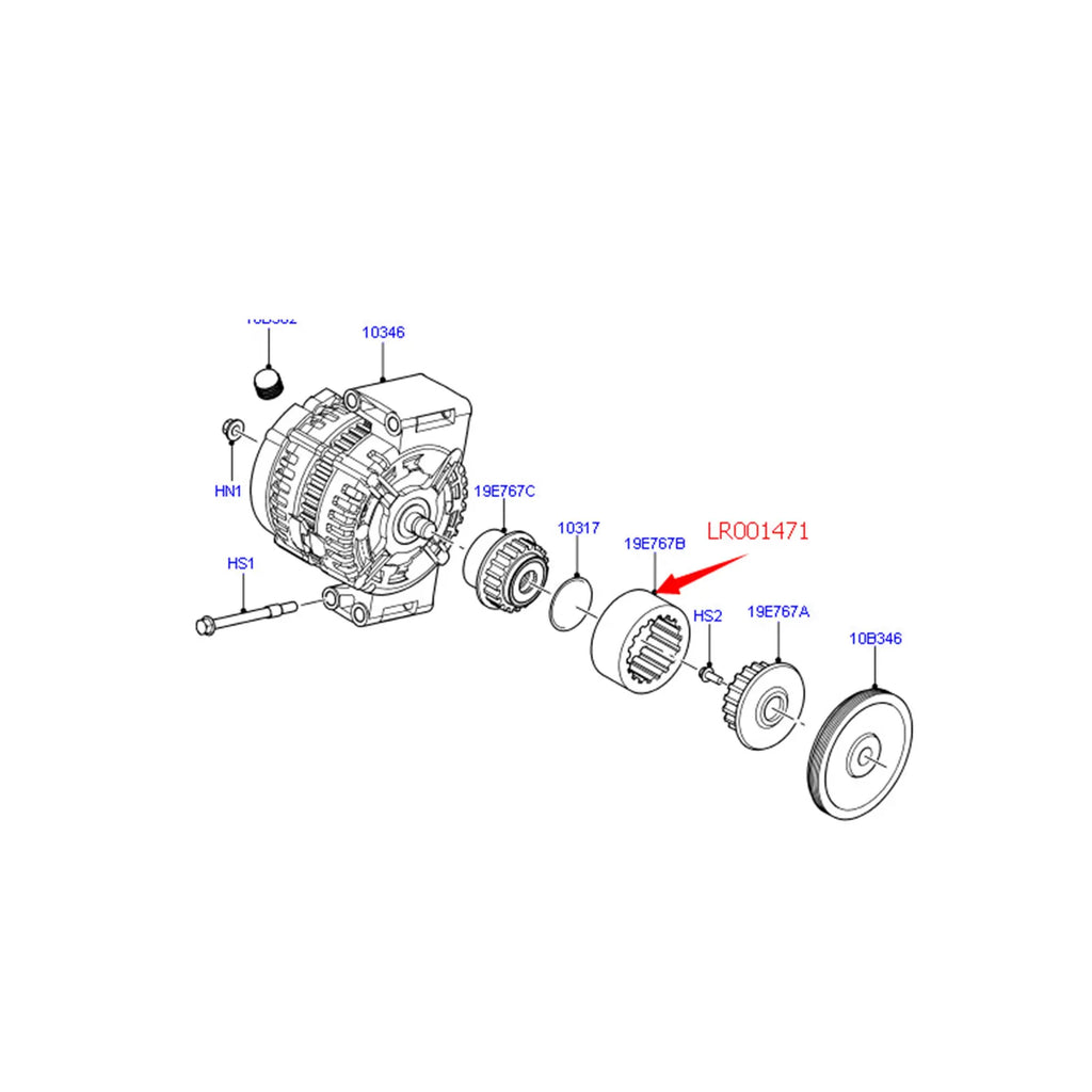 New Alternator Shaft Coupling Belt for 2006- 2015 Land Rover Freelander LR2 LR001471