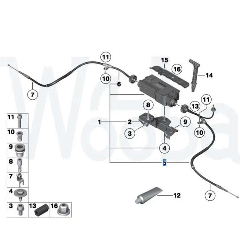 Wooba Hand Brake Cable for BMW OEM 34436797372 34436797371 High-Quality New Left or Right