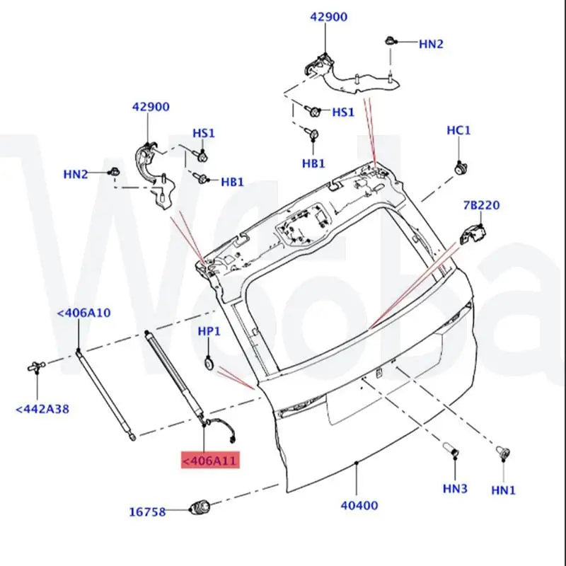 Wooba LR044161 Rear Power Liftgate Support for Land Rover Range Rover Sport 2014-2020 LH/RH LR104909 LR126173 Tailgate Struts