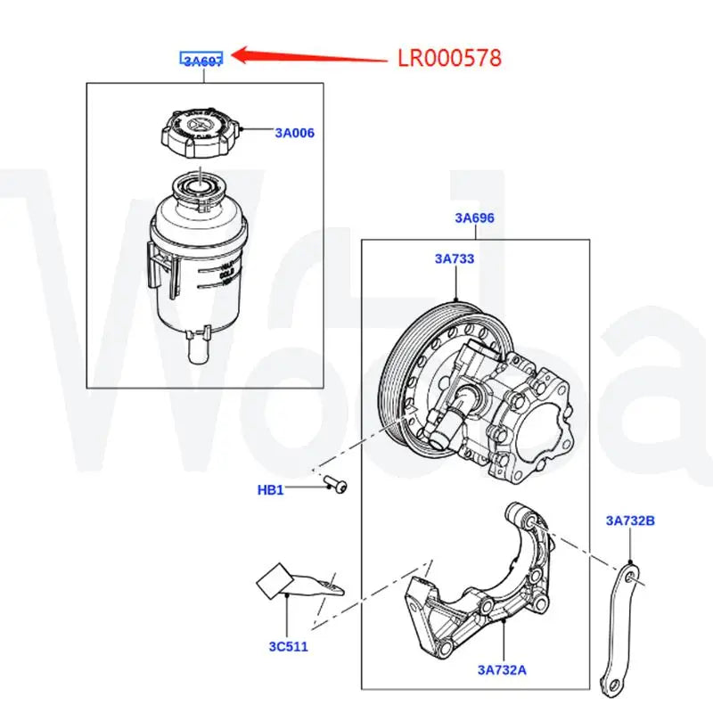 Wooba LR000578 New Power Steering Reservoir Tank 2008-2015 Compatible with Land Rover Freelander 2 LR2