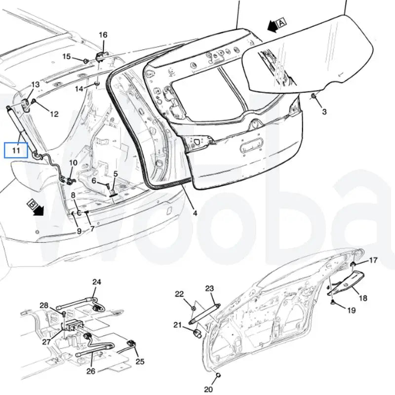 Wooba Car Trunk Door Accessories Rear Left Right Power Electric Liftgate 22895254 23226556 for Buick Encore 2014-