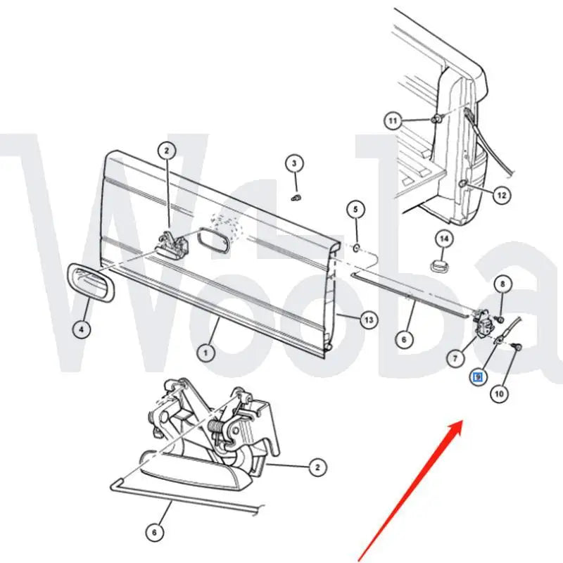 Wooba 55174826 55174827 Tail Gate Tailgate Cable Passenger LH RH Hand Fits for 1997-1998 Dodge Dakota / Raider