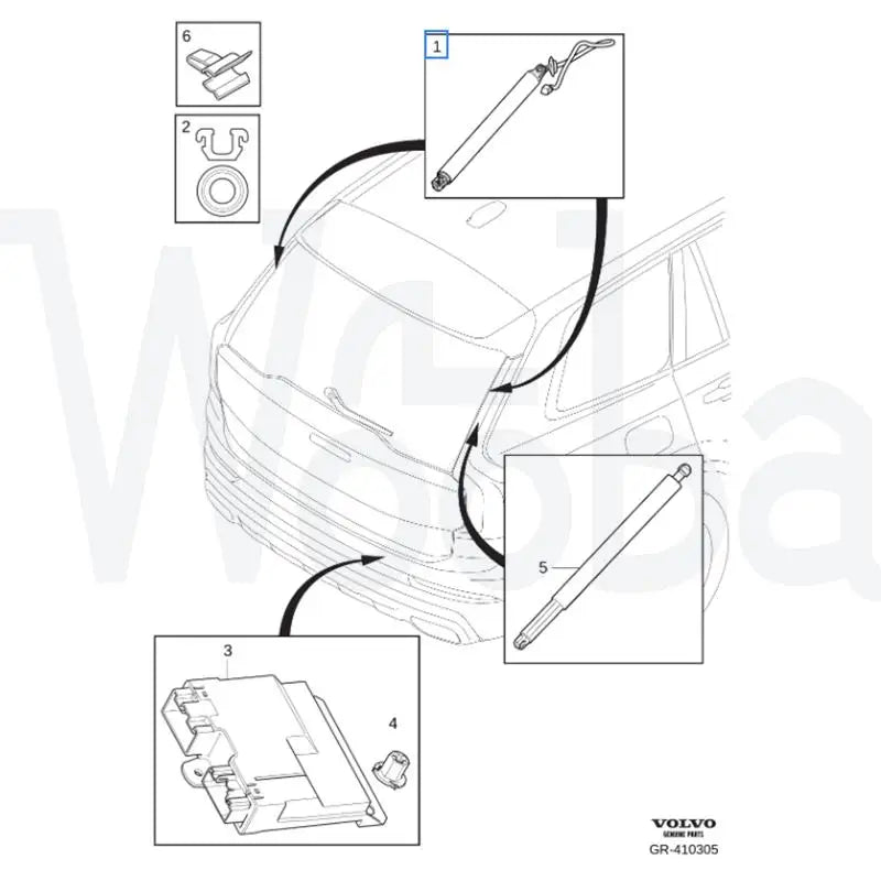 Wooba Rear Left+Right Liftgate Gas Lift Support 31690603 31690604 31663099 31455984 Compatible with VOLVO XC90 2014-2022