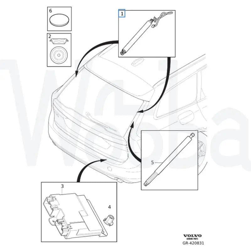 Wooba Fits Power Liftgate Actuators Compatible with VOLVO V90 2016- 31385256 31385257 32227505 32227506