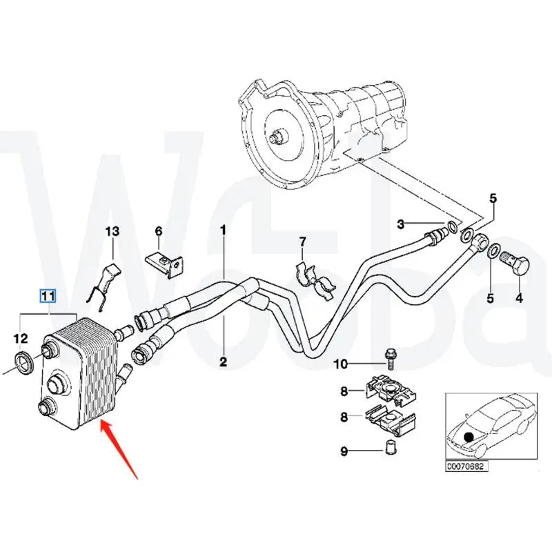 Wooba 17207500754 17101439112 Motorpro-Engine Transmission Oil Cooler for BMW E53 X5 2000-2006 3.0L 4.4L 4.6L