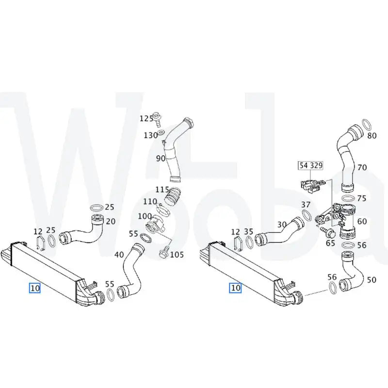 Wooba Intercooler Charge Air Cooler Fits 02-05 Mercedes-Benz C230 Kompressor 2035000000 2035000400 2035000600 4401-2402