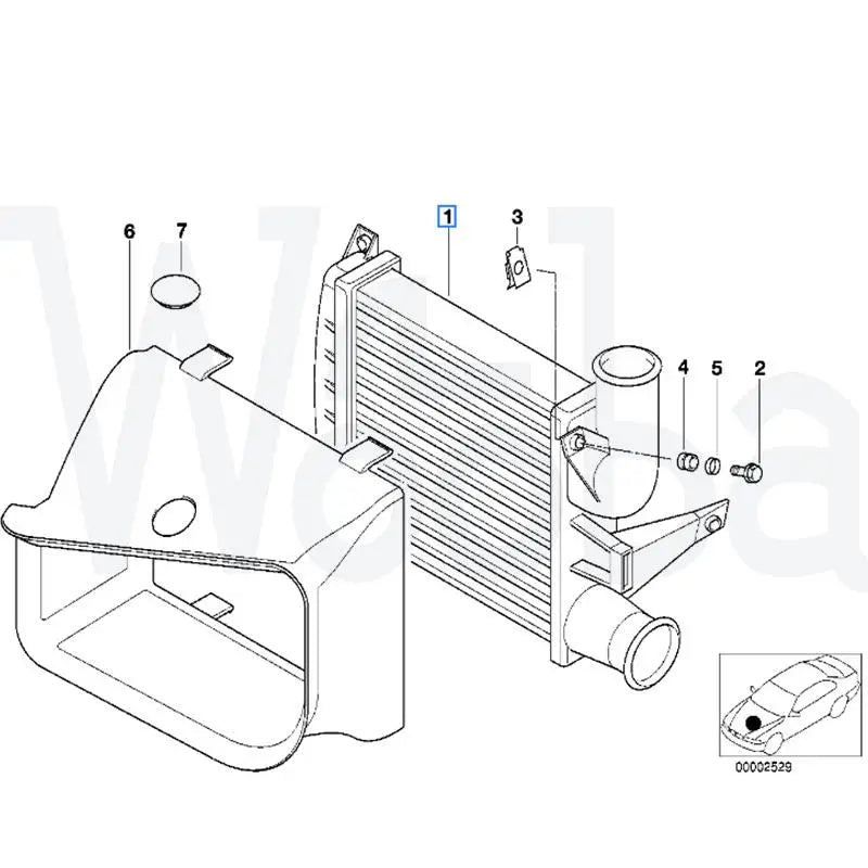 Wooba New Intercooler E373 Compatible with BMW E39 E38 5/7 SERIES M5 OEM 59275 17512246031