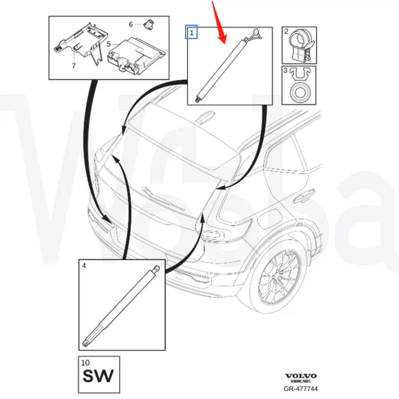 Wooba NEW Rear Left Right Liftgate Support 32296296 32296297 31690986 32357573 32357574 for Volvo XC40 2018-2021