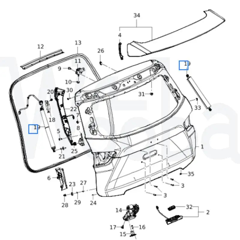 Wooba New Electric Tailgate Bracket Left Right 84827321 84335426 84364268 84832785 84364269 84832786 for Buick Enclave 2020-2022