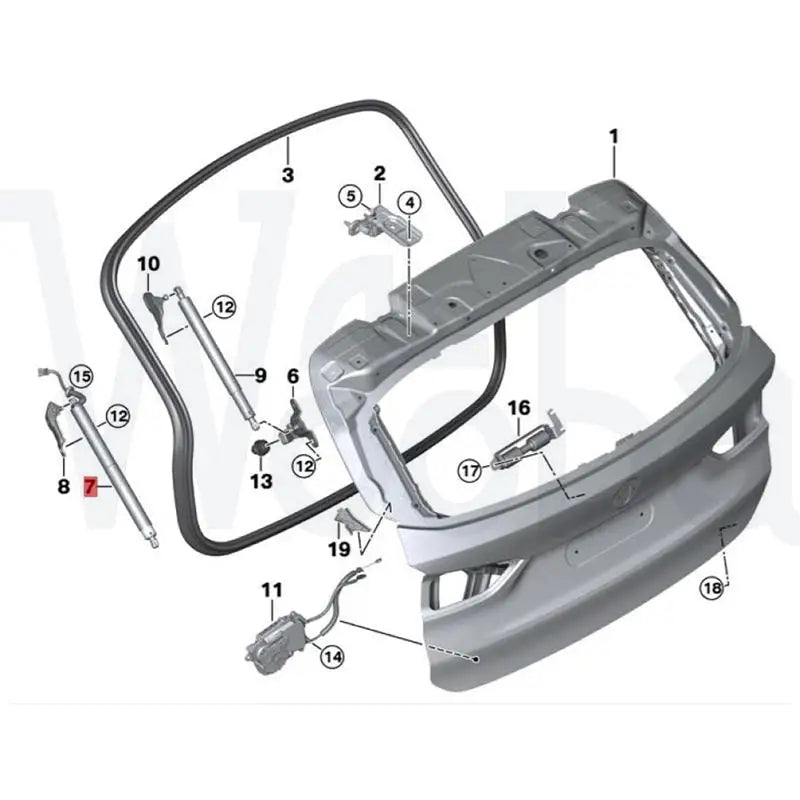 Wooba 51247350837 Car Rear Tailgate Power Opener Hatch Lift Support for BMW X1 F48 F49 2014-2018 Spindle Liftgate Shock Strut