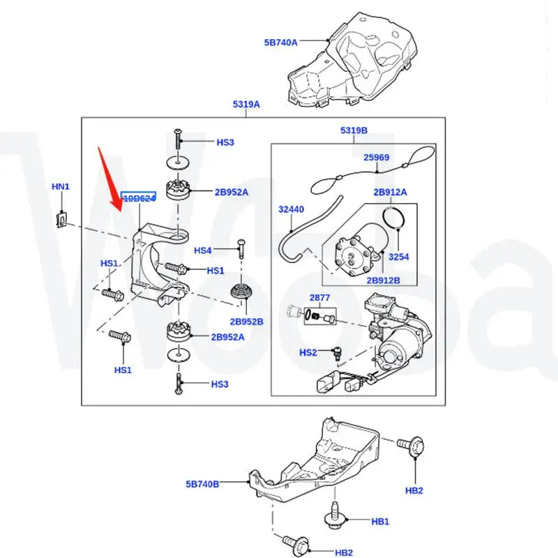 Wooba Air Compressor Mounting Bracket Durable for 2005-2013 Land Rover Range Rover Sport LR 3/4 RQU500064 LR023964 LR015303