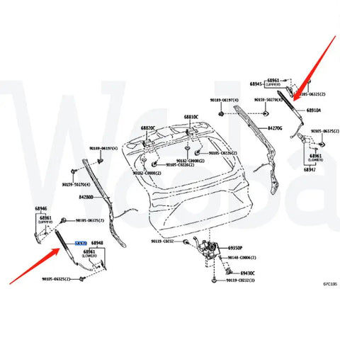 Wooba 689200E070 689100E120 Brand New Spring Tailgate Electric Tailgate Lifting Bracket for HARRIER AXUH85 NXUA80 2022-