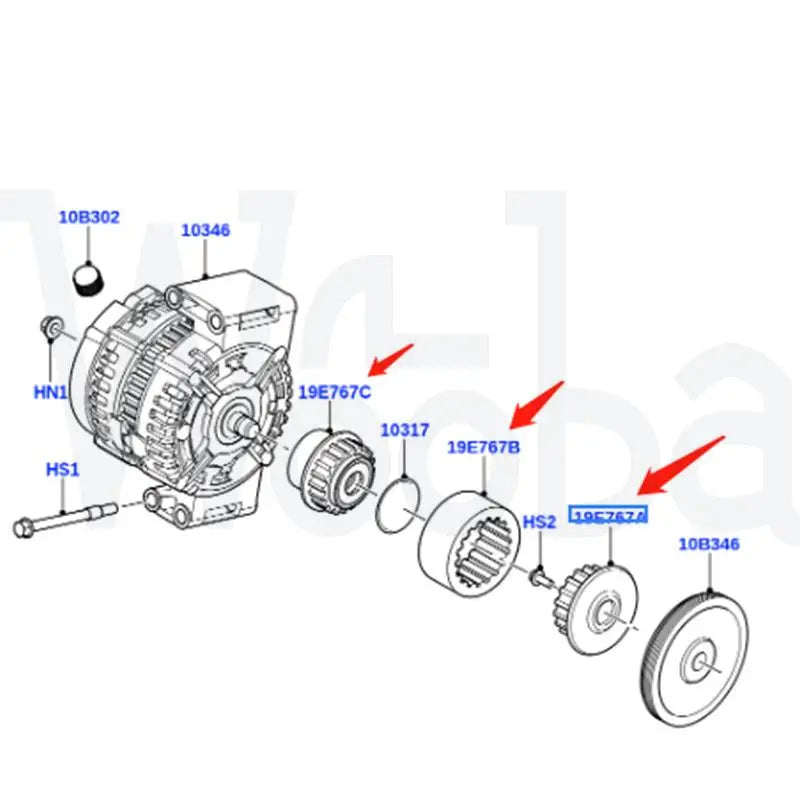 Wooba LR001981 LR001471 LR001470 LR025968 for Land Rover Freelander 2 2006-2014 Gasoline Generator Front Middle Rear Coupling