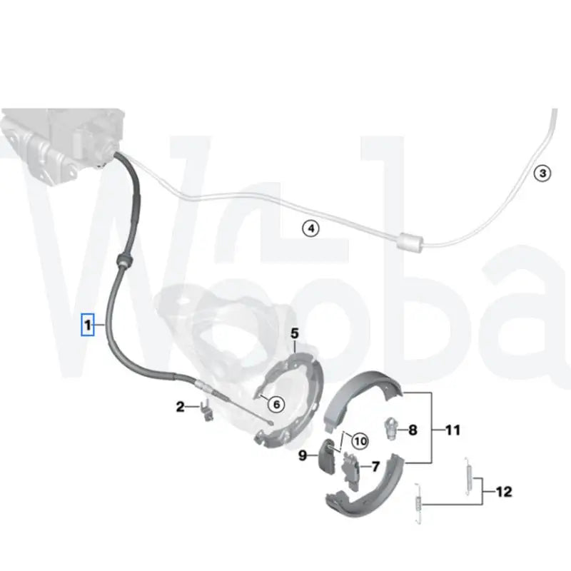 Wooba Parking Brake Cable Right OEM 34436870192 Left 34436870191 for BMW Febest 19100-E70RH