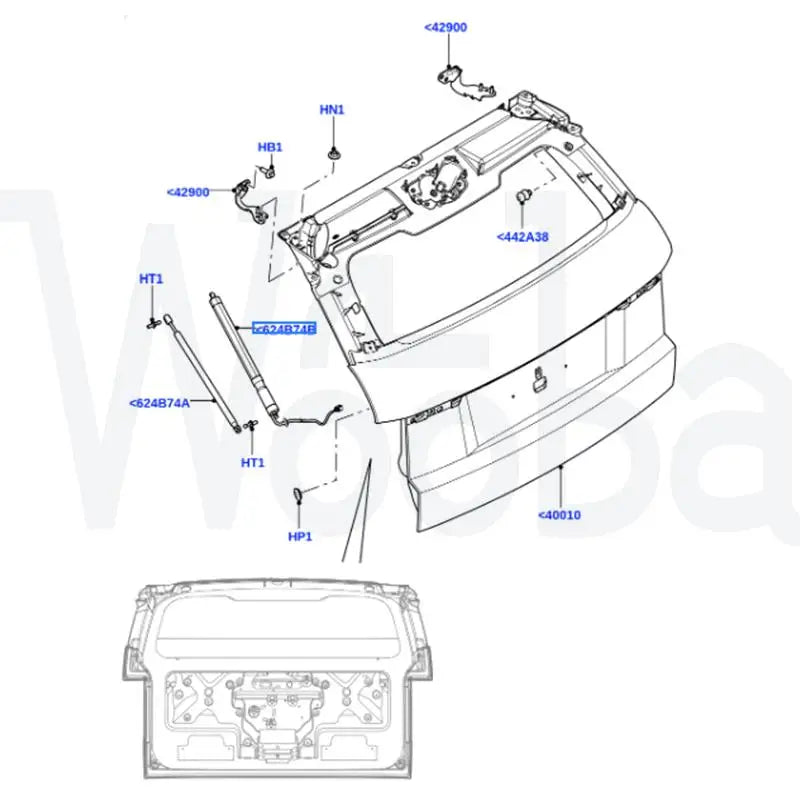 Wooba LR061667 Electric Rear Tailgate Door Strut for Land Rover Range Rover Evoque 2.0L 12-17 Trunk Lid Spring Lift Support