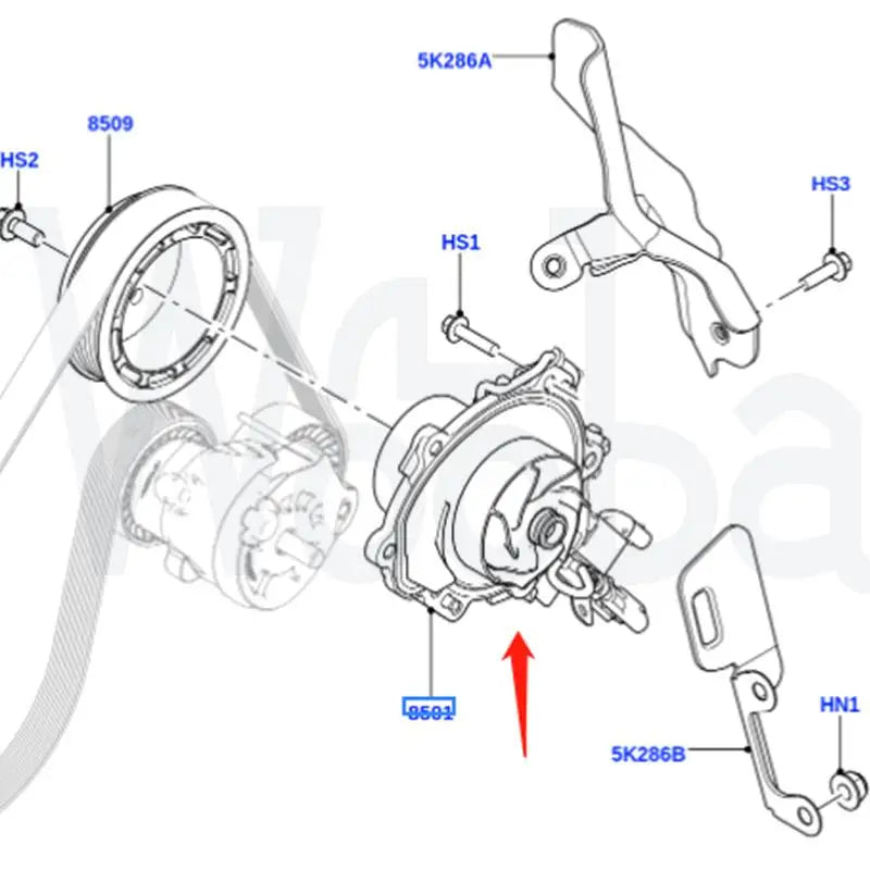 Wooba Engine Water Pump LR123906 LR113049 for Range Rover Vogue Sport Evoque Velar Discovery Sport JAGUAR XE XF E-PACE F-PAC