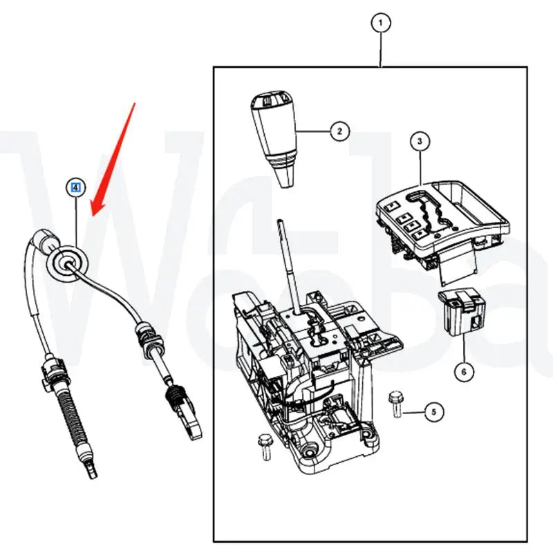 Wooba 68003138AC Automatic Auto Transmission Shift Cable Fits for 2008-2010 JEEP GRAND CHEROKEE