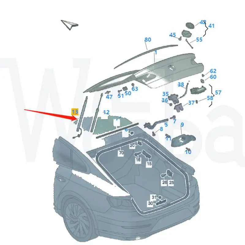 Wooba 3G8827851B 3G8827851A New Rear Tailgate Electric Lifting Support Rod Tailgate Spring Strut for Volkswagen CC (0H7) 2018-