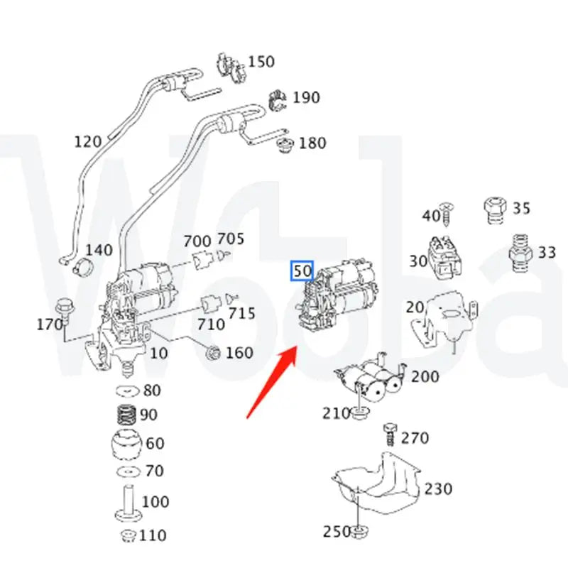 Wooba Air Suspension Compressor Pump for Mercedes Benz W220 W221 W251 W164 X164 W166 1643200504 1643200904 1643201204 1643200304