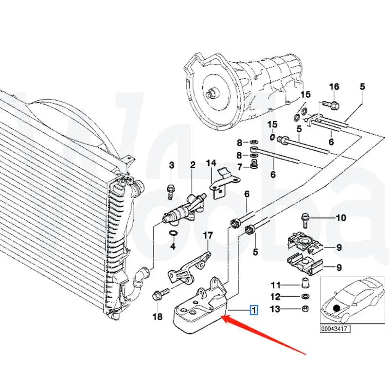 Wooba Engine Transmission Oil Cooler for BMW M62 M73 E39 E38 535I 540I 735I OEM 17217505823 17211437771