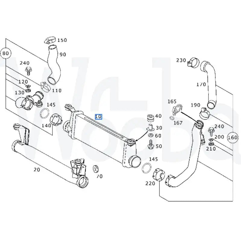 Wooba Intercooler for Mercedes A-Class W168 a 170 Cdi 1685000000 A1685000000