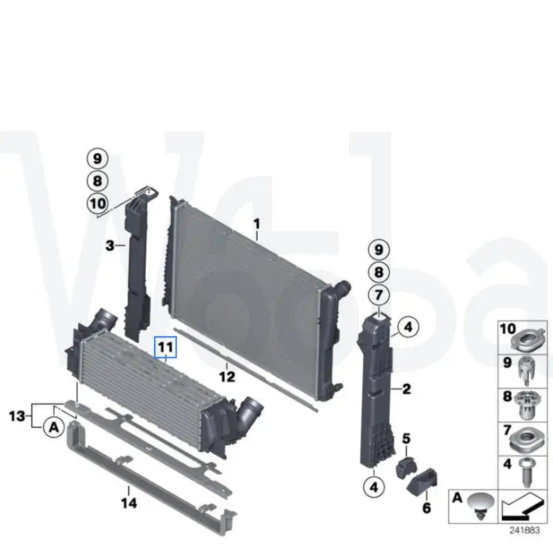 Wooba Intercooler E361 for BMW X3 X4 F25 F26 10-18 OEM 17517823570 17 51 7 823 570