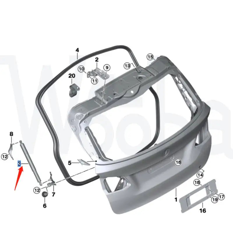 Wooba 51247365979 51247432771 51247445017 51247411918 for BMW 2 Series MPV F48 14-18 Spindle Drive Electric Tailgate Left Right