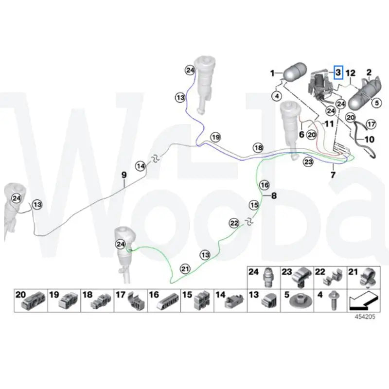 Wooba Air Suspension Compressor Solenoid Valve Block Pump Repair Kit for BMW 7-Series G11 G12 740I 750I 37206861882 4154039200