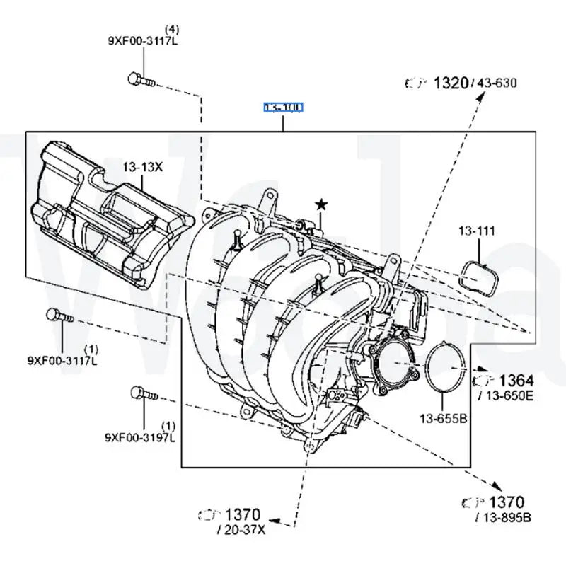 Wooba Lower Intake Manifold Manifold Inlet for Mazda CX-5 CX-4 A6 ATENZA PY0113100A PE1113100B