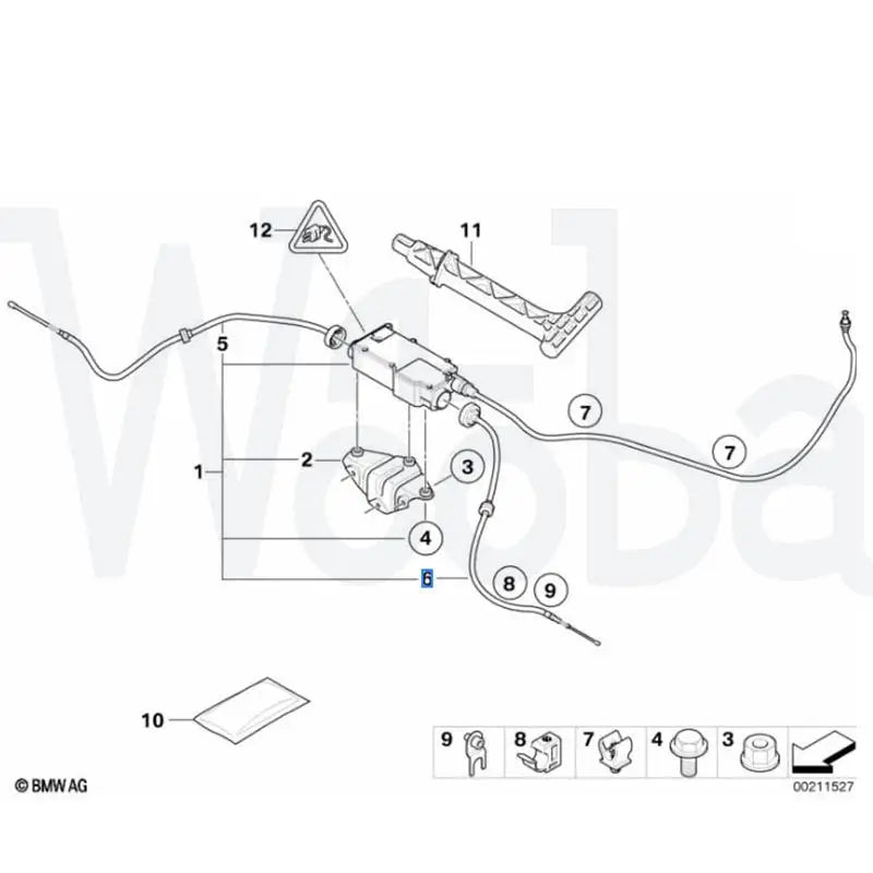 Wooba 34436772104 34436772103 Brake System Handbrake Cable for 2007-2014 Bmw X5 X6 E70 E71 Car Accessories Parking Brake Cable