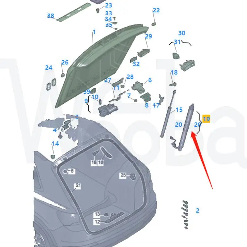 Wooba 83F827851D 83F827851A 83F827851B 83F827851E Electric Tailgate Lifting Bracket for Audi Q3 (Hatchback Version) 2018-