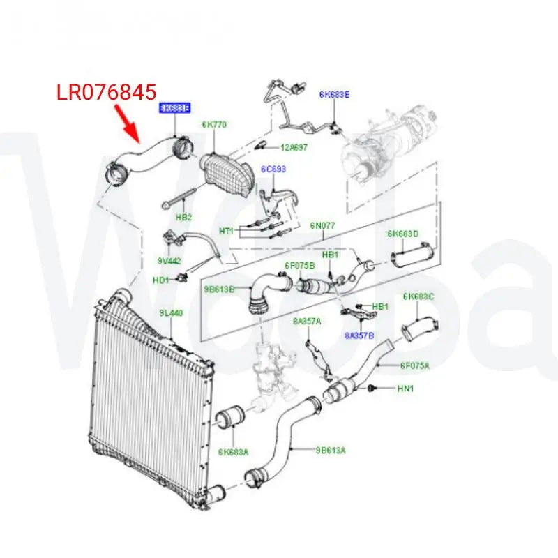 3.0L DIESEL TURBO INTERCOOLER HOSE PIPE to INTAKE MANIFOLD ELBOW for LAND ROVER DISCOVERY 4 RANGE ROVER SPORT LR014234 LR076845