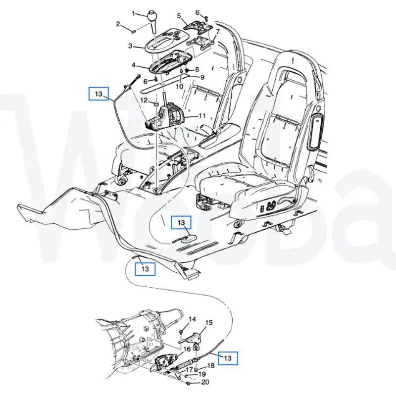 Wooba 15785087 10357836 Gear Selector Shift Cable for Chevy Trailblazer for GMC Envoy for Saab 9-7X